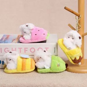 Cute sleeping sheep plush keychain cute cartoon animal toy bag pendant accessory style