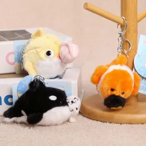 Llavero de peluche de animales marinos lindo juguete de peluche suave bolso charm