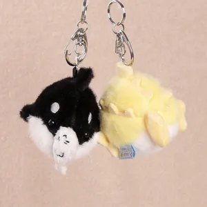 Llavero de peluche adorable con diseño de ballena y dino, juguete suave para bolso.