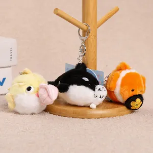 Familia Océano Animal Peluche Lindo Pez Orca Pez Globo Pez Payaso Muñeca De Peluche Colgante De Bolsa Llavero Regalo