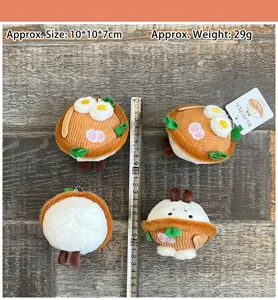 Lindo colgante de peluche cuenco de ramen llavero juguete esponjoso para bolsos
