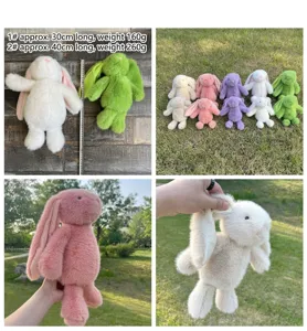 Plush lop-eared bunny doll toy, soft stuffed animal soothing pillow, cute gift for girls.