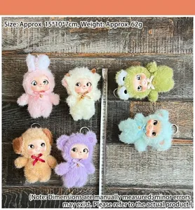 Lindo colgante de animal de peluche de vinilo llavero muñeca esponjosa bolso 15x10x7cm