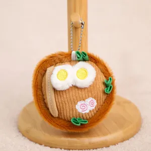 Lindo llavero de peluche de tazón de ramen creativo fideos bolso amuleto juguete suave muñeca.