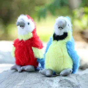 Plush parrot toy set, colorful stuffed animal doll, cute soft plush companion gift.