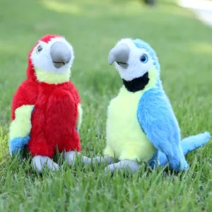 Plush parrot toy cute stuffed animal doll soft fluffy bird companion for kids and girls