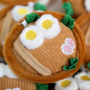 Lindo colgante de felpa de cuenco de ramen suave juguete de peluche llavero bolso para niñas