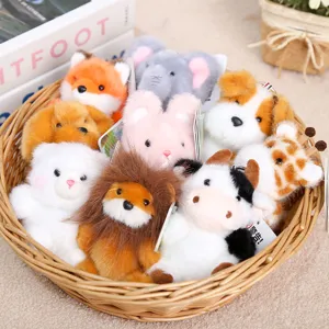 Cute mini plush animal keychains set, soft stuffed doll bag charms and lovely gifts.