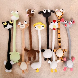 Funny long neck plush toy set cute animal doll soft cartoon keychain bag pendant gift.