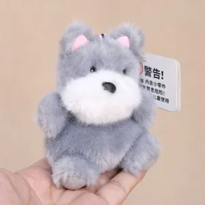 Grey cute plush doll keychain soft bag pendant lovely toy gift for kids accessories