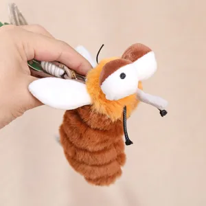 Cute plush insect keychain soft stuffed bug doll bag pendant cute fluffy animal keyring gift