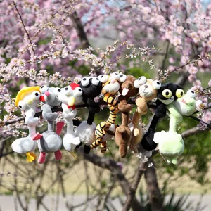 Cute quirky long neck animal plush toys, soft stuffed doll bag pendants, funny birthday gifts.