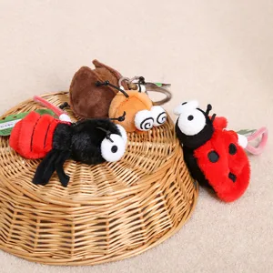 Cute plush insect toy keychain, funny bug bag pendant and soft doll gift for kids.