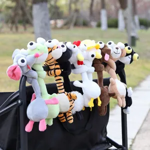 Funny long neck animal zodiac plush toy pendant, cute novelty doll gift for bags and keys.