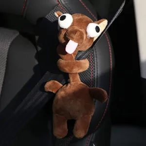 Funny long neck plush toy cute brown doll bag pendant car interior decoration gift 1pc