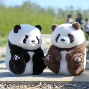 Süße mollige Panda Plüschtiere, realistische sitzende Riesenpanda Stofftiere für Kinder.