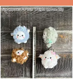 Cute fluffy curly sheep plush pendant keyring cartoon doll bag charm, soft stuffed toy
