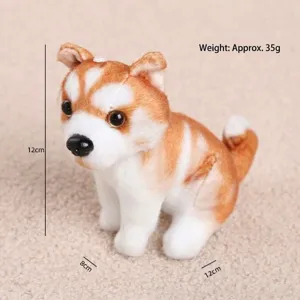 Close-up detail shot of the cute plush husky puppy pendant, showing soft texture and dimensions.