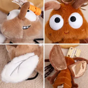 Cute dark style insect plush keychain cockroach mosquito bag pendant soft toy gift