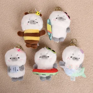 Cute sea animal transform seal plush keychain cute pendant bag accessory soft toy gift