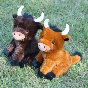 Peluche suave de vaca de las Tierras Altas, lindo muñeco de peluche de animal, gran regalo.