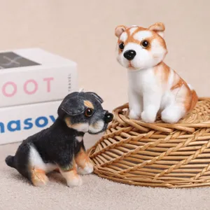 Cute simulation puppy plush pendant, realistic dog hanging ornament for bag or lovely gift.