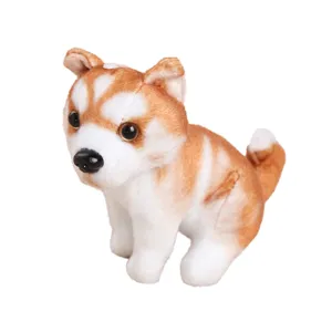 Cute simulated sitting puppy plush pendant keychain fluffy animal decoration gift for kids