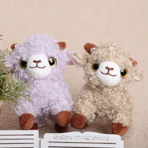 Süße lockige Schaf Plüschtier Schlüsselanhänger, weiche Stofftier Taschen Anhänger.