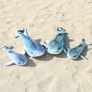 Cute whale shark plush toys set, soft stuffed ocean animal dolls for kids and home decor.