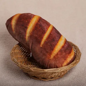Cuscino in peluche a forma di pane baguette divertente, morbido per regali creativi dettaglio.
