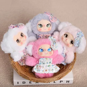 Cute plush vinyl doll pendant fluffy animal keychain backpack charm cute toy gift!
