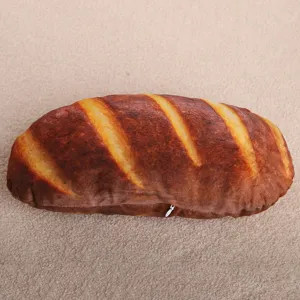 Morbido cuscino in peluche a forma di pane francese realistico con cerniera, giocattolo divertente.