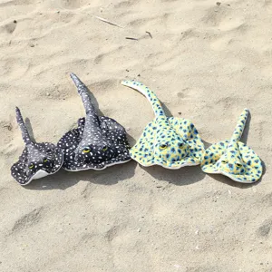 Cute stingray plush toy soft marine animal doll realistic ocean creature detail view