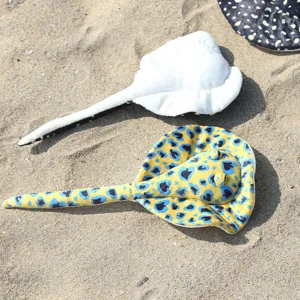 Cute stingray plush toys soft ocean animal stuffed toy yellow and white beach style set