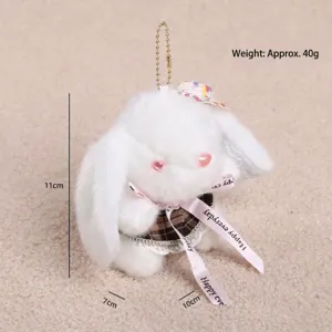 Niedlicher Plüsch Kaninchen Schlüsselanhänger Tasche Anhänger weicher Hase Stofftier mit Kleid.