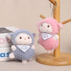 Süßes Plüsch Schaf Schlüsselanhänger weich fluffig Tier Puppe Tasche Anhänger Geschenk