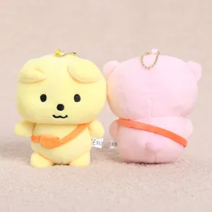 Cute plush doll backpack pendant keychain for studying, soft toy gift for friends and couples.