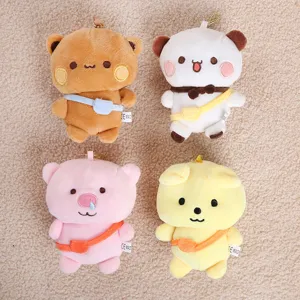Cute cartoon plush doll keychain set, mini animal stuffed toy bag pendant for gifts.