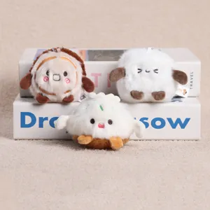 Cute snack series plush pendant keychain, soft stuffed doll couple gift style plush toy item