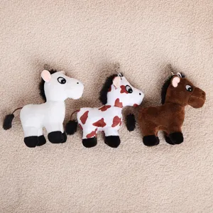 Set portachiavi cavallo peluche, simpatici ciondoli borsa pony morbidi giocattoli peluche.