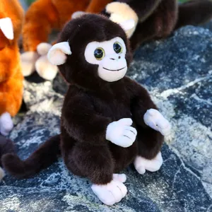 Schattige simulatie aap pluche speelgoed grote ogen knuffel dier pop kind cadeau zoo