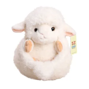 Simpatico peluche pecora bianca bambola giocattolo a forma di palla morbido regalo compleanno.