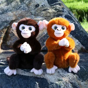 Schattige pluche aap knuffels met grote glinsterende ogen, zachte metgezellen voor thuis.