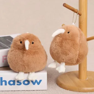Cute kiwi bird plush keychain soft stuffed animal doll bag pendant cute fluffy toy gift