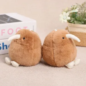 Cute kiwi bird plush pendant soft toy keyring bag charm fluffy animal doll gift detail view