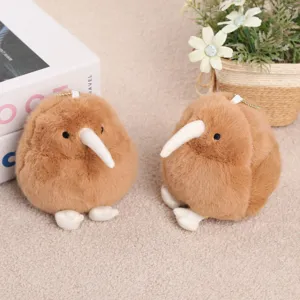 Cute kiwi bird plush keychain soft stuffed animal pendant bag charm gift for bird lovers