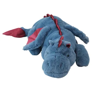 Jouet peluche dragon bleu, oreiller calin long et doux, adorable animal en peluche pour decoration.