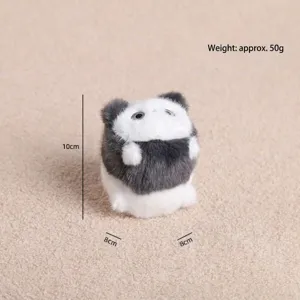 Mignon pendentif en peluche panda rond, jouet en peluche doux, mini décoration porte-clés 10cm.