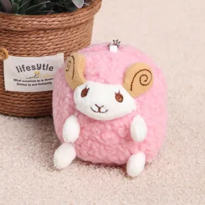 Süßer flauschiger Schaf Plüsch Schlüsselanhänger weiches Stofftier für Taschen
