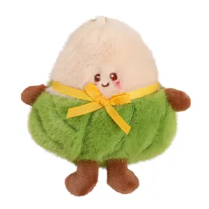 Lindo colgante de peluche zongzi bolso suave comida serie muñeca regalo festival